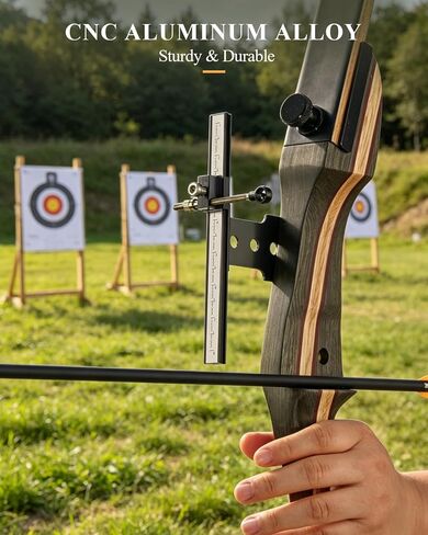 TOPARCHERY Recurve Bow Sight Metal Archery Sights Single Pin Hunting Target Black in Kuwait