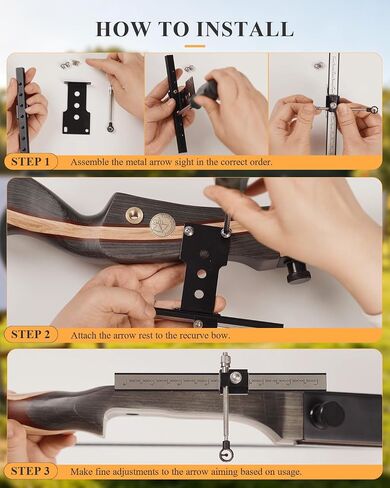 TOPARCHERY Recurve Bow Sight Metal Archery Sights Single Pin Hunting Target Black in Kuwait
