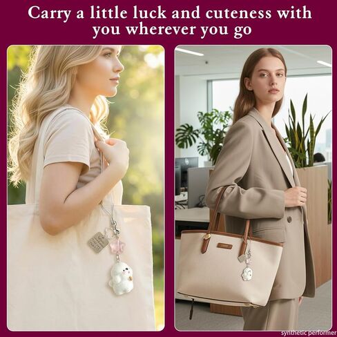 Cute Fluffy Puppy Phone Charm with Lucky Star & Motivational Tag, Adorable Keychain for Bags, Camera & Car Accessories in Kuwait
