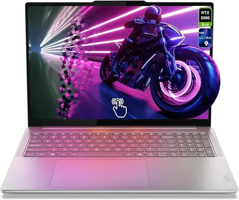 Lenovo Yoga Pro 9i Aura Edition AI Laptop, Intel Ultra 9 285H, NVIDIA GeForce RTX 5060, 32GB RAM, 2TB SSD, 16.0" 3.2K OLED 120Hz 1000nits Touchscreen, 5.0MP IR Camera with E-shutter, Win11 - Luna Grey in Kuwait