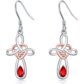 Dorunmo Birthstone Earrings for Women 925 Sterling Silver Dangle Drop Earrings Jewelry Christmas Gifts for Women Girls
