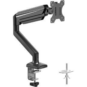 Suptek Single Monitor Desk Mount, Monitor Arm Gas Spring for 13-35 inch Monitors up to 9kg, Adjustable Computer Monitor Stand Holder with Tilt Swivel Rotation, VESA 75/100mm, C-clamp/Grommet Options