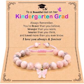 Butterfly Natural Stone Bracelet Graduation Gifts for Girls Daughter Granddaughter