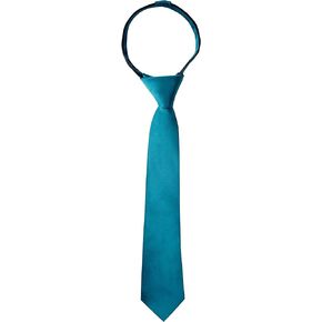 Spring Notion Boys' Solid Color Microfiber Zipper Tie