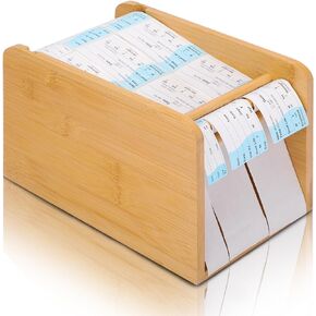 5Inch Wooden Label Dispenser Adjustable Label Dispenser Sticker Roll Holder Display for Home Office Retailer Stores Warehouses（10 * 6.3 * 6inch)