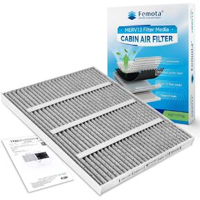 Femota MERV 13 Cabin Air Filter with Activated Carbon, CF11775 for Ford Edge, Fusion, SSV Plug-in Hybrid, Lincoln Continental, MKX, MKZ, Nautilus.