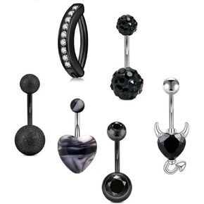 Stainless Steel Belly Button Rings for Women Cute Belly Ring Dangling Piercing Jewelry Piercings Pack Gift