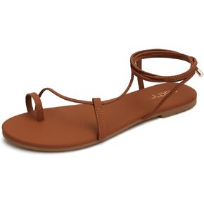 PARTY Women's Strappy Sandals Lace Up Flats Tie Up Shoes Wrap Flip Flop