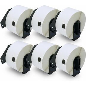 BETCKEY - Compatible Large Address Labels Replacement for Brother DK-1208 (1.4 in x 3.5 in), Use with Brother QL Label Printers [6 Rolls/2400 Labels]