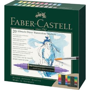 Faber-Castell Albrecht Durer Watercolor Markers - Wallet of 20, Watercolor Dual Tip Markers