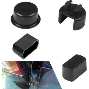 Tesnaao 4 PCS Car Tailgate Hinge Pivot Bushing Kit, ABS 3 Specs Backsplash Insert for Left and Right Bed and Door Sides, Direct Replacement Accessory, Compatible with Dodge Ram Ford F-Series (Black)