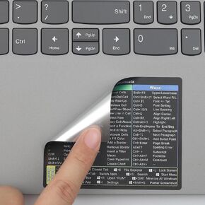 2 PCS/Pack Shortcut Sticker for Microsoft Windows + Word/Excel (for Windows 11/10) Quick Reference Guide PC Laptop Keyboard Shortcut Stickers, No-Residue Vinyl (Clear)