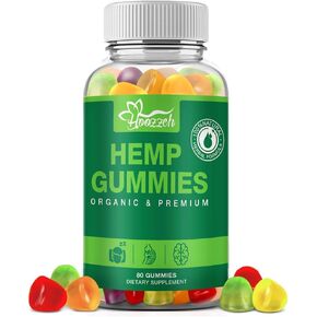 Natural Organic Hemp Gummies Advanced Extra Strength High Potency Hemp Oil Extract Supplement with Pure Hemp Oil Gummy Gluten Free Made in USA