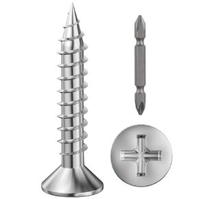 (800Pcs) #6x1/2" Wood Screw Quick Metal Self Tapping Flat Head 304 Stainless Steel