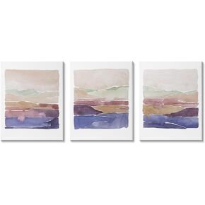 Stupell Industries Abstract Landscape Nature Scene Vivid Rural Hills 3pc set Canvas Wall Art, Design by Grace Popp