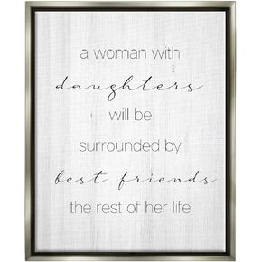 Stupell Industries Best Friend Daughters Birch Pattern Typography Phrase Floating Framed Wall Art, Design By Daphne Polselli