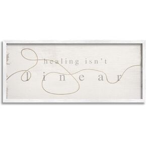 Stupell Industries Healing Isn't Linear Comforting Squiggle Line Phrase Framed Wall Art, Design By Daphne Polselli