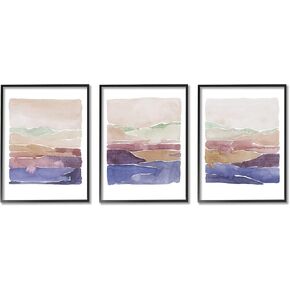 مجموعة Stupell Industries للمناظر الطبيعية التجريدية والتلال الريفية الحيوية مكونة من 3 قطع من لوحات فنية جدارية مؤطرة، تصميم بواسطة Grace Popp in Kuwait