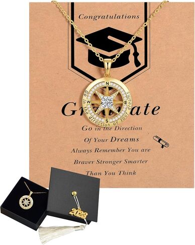 Graduation Gifts for Her 2024 Compass Necklace for women Graduation Necklaces for girlfriend High school college Graduation gift for Daughter Granddaughter Students Classmates Friends, Girls Jewelry in Saudi Arabia