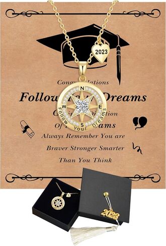 Graduation Gifts for Her 2024 Compass Necklace for women Graduation Necklaces for girlfriend High school college Graduation gift for Daughter Granddaughter Students Classmates Friends, Girls Jewelry in Saudi Arabia