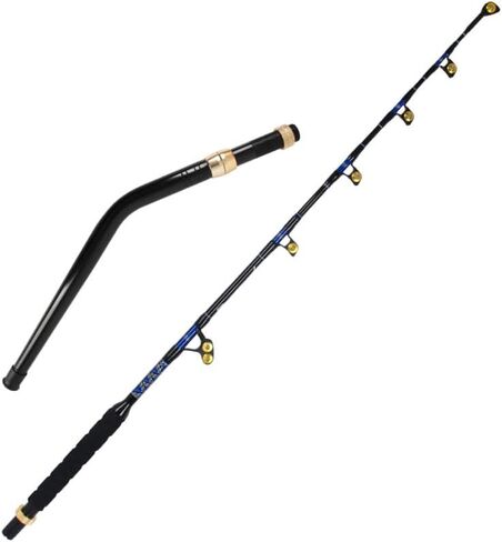 Topline Tackle 2-Piece Straight/Bent Butt Trolling Fishing Rod for Saltwater, Offshore Heavy Duty Rod, Conventional Boat Fishing Pole with Swivel Tip in Saudi Arabia