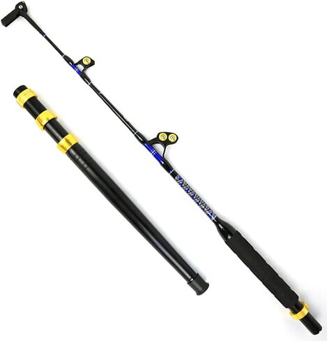 Topline Tackle 2-Piece Straight/Bent Butt Trolling Fishing Rod for Saltwater, Offshore Heavy Duty Rod, Conventional Boat Fishing Pole with Swivel Tip in Saudi Arabia