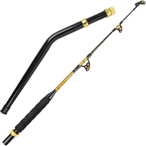 Topline Tackle 2-Piece Straight/Bent Butt Trolling Fishing Rod for Saltwater, Offshore Heavy Duty Rod, Conventional Boat Fishing Pole with Swivel Tip in Saudi Arabia