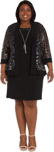 R&M Richards Women's Formal Glitter Sequined Jacket Dress in Saudi Arabia
