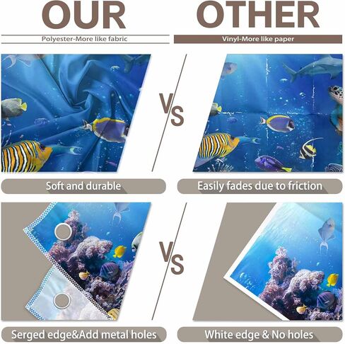 7x5ft Under The Sea Photography Backdrop Ocean Background | Underwater World, Baby Shower Party Supplies, Aquarium Coral Banner, Birthday Photo Booth, Polyester, Grommets, 1PC in Saudi Arabia