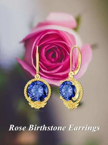 Dorunmo Birthstone Earrings for Women 925 Sterling Silver Dangle Drop Earrings Jewelry Christmas Gifts for Women Girls in Kuwait