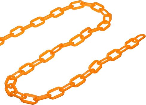 PATIKIL 13Ft Plastic Chain Barrier, Safety Link Chain Stanchion with 6 S-Hooks and 6 Clips for Crowd Control at Driveway Elevator Parking Lot, Yellow in Saudi Arabia