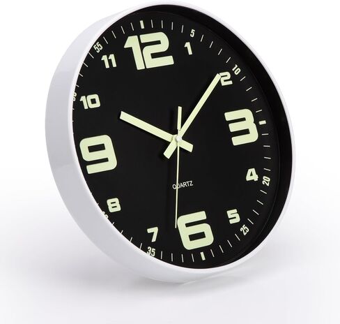 kinatime Wall Clocks Battery Operated - Glow in The Dark Wall Clock Non-tick 12 inch Silent Wall Clock for Bedroom Living Room and Office Decor in Saudi Arabia
