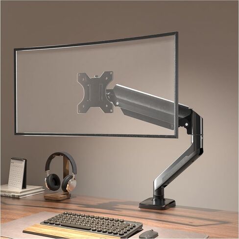 Curved Monitor Arm Full-Motion - Swivel Tilt Rotation Height Adjustable Monitor Mount Carry up to 20lbs Support 17",19",21",22",24",27",32" Ultrawide 34 inch Curved Screen in Saudi Arabia