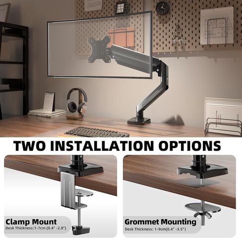 Curved Monitor Arm Full-Motion - Swivel Tilt Rotation Height Adjustable Monitor Mount Carry up to 20lbs Support 17",19",21",22",24",27",32" Ultrawide 34 inch Curved Screen in Saudi Arabia