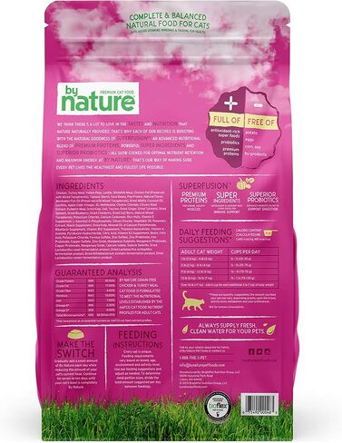 Grain Free Cat Food Made in USA [Grain Free Dry Cat Food with Superfood Ingredients for Food Sensitivities and Immune Health], Salmon and Menhaden Fish Meal Recipe, 3.5 lb. Bag in Saudi Arabia