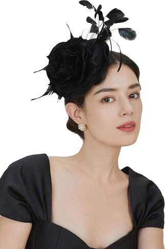 BABEYOND Fascinator Hat for Women Tea Party Derby Hat Pillbox Hat Hair Clip Wedding Bridal Fascinator in Kuwait
