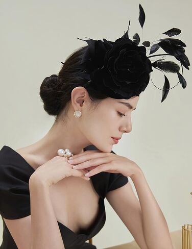 BABEYOND Fascinator Hat for Women Tea Party Derby Hat Pillbox Hat Hair Clip Wedding Bridal Fascinator in Kuwait