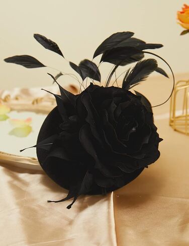 BABEYOND Fascinator Hat for Women Tea Party Derby Hat Pillbox Hat Hair Clip Wedding Bridal Fascinator in Kuwait