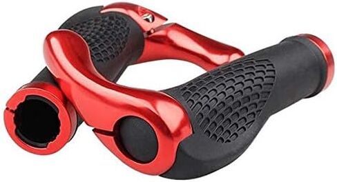 Ten Virtues The Comfiest Ergonomic Bicycle Handlebar Rubber Grips with Anti-Slip Contoured Design and Aluminum Alloy Inner Ring Clamps (Red) in Kuwait