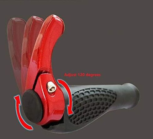 Ten Virtues The Comfiest Ergonomic Bicycle Handlebar Rubber Grips with Anti-Slip Contoured Design and Aluminum Alloy Inner Ring Clamps (Red) in Kuwait