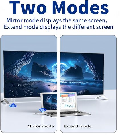 جهاز إرسال واستقبال HDMI لاسلكي، مخرج فيديو عالي الدقة 1080 بكسل، نطاق 100 قدم، 2.4 جيجا و5 جيجا، مجموعة لبث الفيديو والصوت إلى الشاشة من الكمبيوتر المحمول/الكمبيوتر الشخصي/صندوق التلفزيون/جهاز العرض in Kuwait