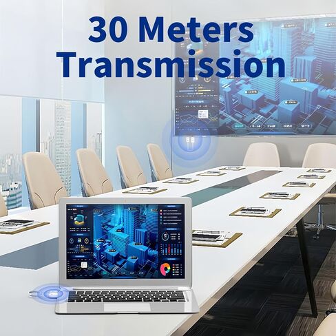 جهاز إرسال واستقبال HDMI لاسلكي، مخرج فيديو عالي الدقة 1080 بكسل، نطاق 100 قدم، 2.4 جيجا و5 جيجا، مجموعة لبث الفيديو والصوت إلى الشاشة من الكمبيوتر المحمول/الكمبيوتر الشخصي/صندوق التلفزيون/جهاز العرض in Kuwait