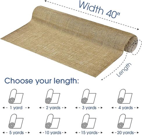 Pico Textiles 40" Wide Burlap - 1 Yard, (3 Feet) - Premium Natural Burlap Fabric, Sold by The Yard - Great for Weddings, Home Crafts, Garden Fabric, Burlap Table Runner, Burlap Tablecloth and More in Saudi Arabia