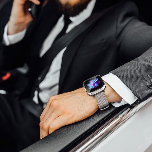 WINGLE متوافق مع حافظة حماية شاشة Apple Watch مقاس 41 ملم السلسلة 8 7، 4 عبوات ذات حافة مستقيمة مقاومة للماء وغطاء حماية كامل مع زجاج مقسى لسلسلة iWatch 8 7، أزرق/ذهبي/فضي/أسود in Kuwait