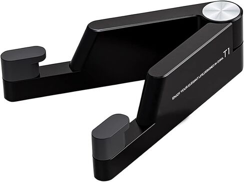 MONEER Cell Phone Stand, Phone Stand for Desk, Foldable & Portable iPhone Stand, Phone Holder Stand Compatible with All Mobile Phone, iPhone, iPad Mini, Tablet 4-10.5" (Black) in Saudi Arabia