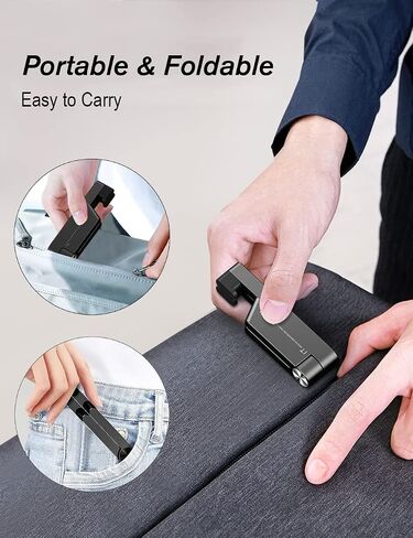 MONEER Cell Phone Stand, Phone Stand for Desk, Foldable & Portable iPhone Stand, Phone Holder Stand Compatible with All Mobile Phone, iPhone, iPad Mini, Tablet 4-10.5" (Black) in Saudi Arabia