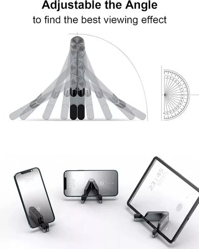 MONEER Cell Phone Stand, Phone Stand for Desk, Foldable & Portable iPhone Stand, Phone Holder Stand Compatible with All Mobile Phone, iPhone, iPad Mini, Tablet 4-10.5" (Black) in Saudi Arabia