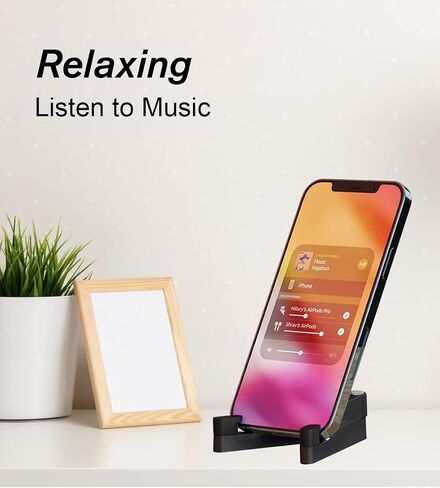 MONEER Cell Phone Stand, Phone Stand for Desk, Foldable & Portable iPhone Stand, Phone Holder Stand Compatible with All Mobile Phone, iPhone, iPad Mini, Tablet 4-10.5" (Black) in Saudi Arabia