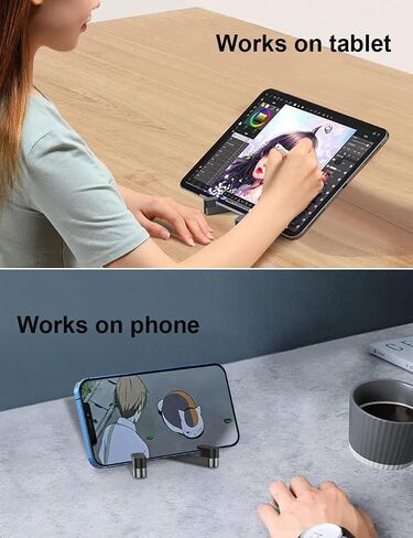 MONEER Cell Phone Stand, Phone Stand for Desk, Foldable & Portable iPhone Stand, Phone Holder Stand Compatible with All Mobile Phone, iPhone, iPad Mini, Tablet 4-10.5" (Black) in Saudi Arabia
