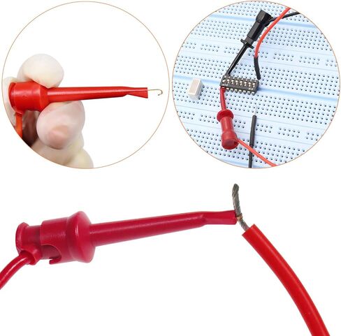 Makeronics 5 قطع من قابس الموز إلى مجموعة كابل خطاف اختبار Minigrabber | قابس موز قابل للتكديس 4 مم | 39.37 بوصة /1 متر أسلاك اختبار كهربائية مرنة 500 فولت/5 أمبير | 5 ألوان | 2 قطعة من مشابك التمساح in Kuwait